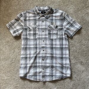i jeans by Buffalo Gray and White Plaid Button Down Shirt